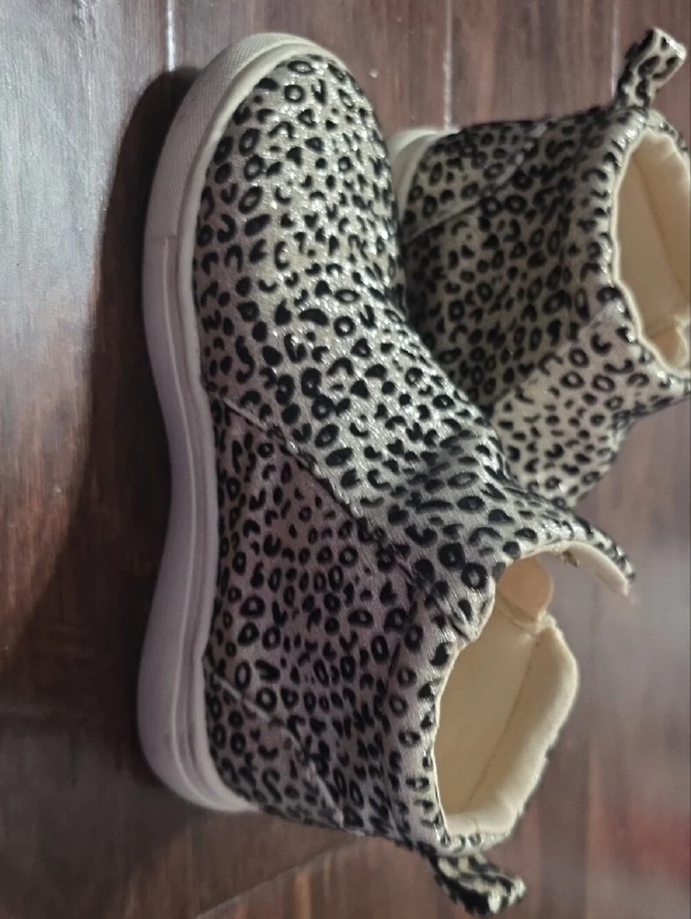 Harper Canyon Kids Leopard Print Glitter Boots - Silver/Black